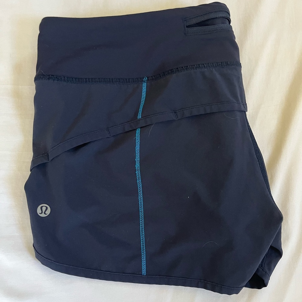 Navy Lululemon Speed Up Shorts Size 6